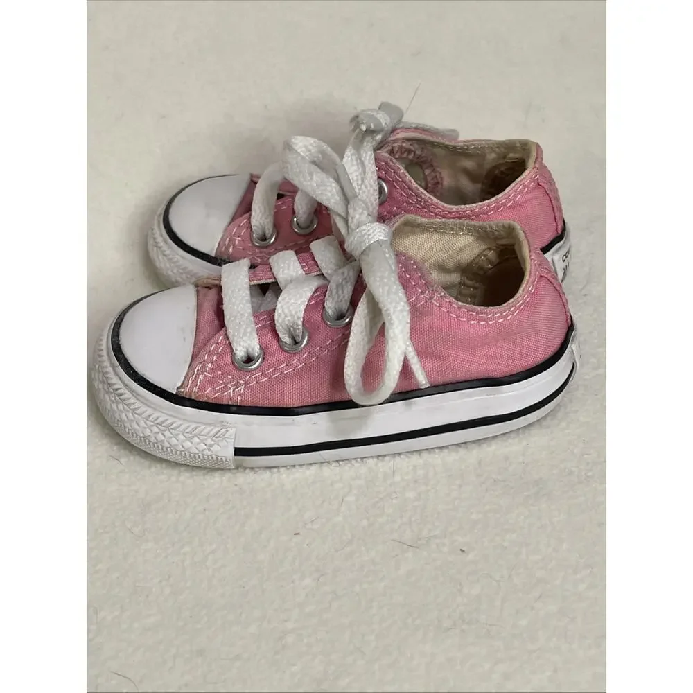 CONVERSE All Star Pink Canvas Sneakers Toddler Girls Size 4 baby walker